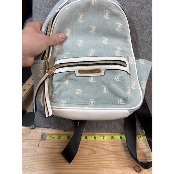 Juicy Couture Monogram Denim Mini Backpack Light Blue Gothic JC Logo Purse Bag main image 4